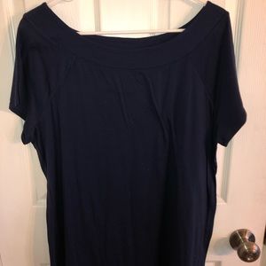Dress Barn Navy boatneck tee 2X